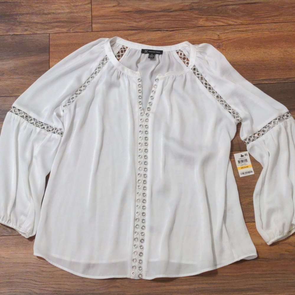 White Silky INC blouse